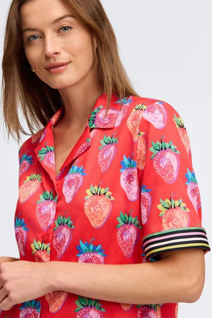 Quinn Strawberry Delight Elbow Sleeve Shirt - Image 6