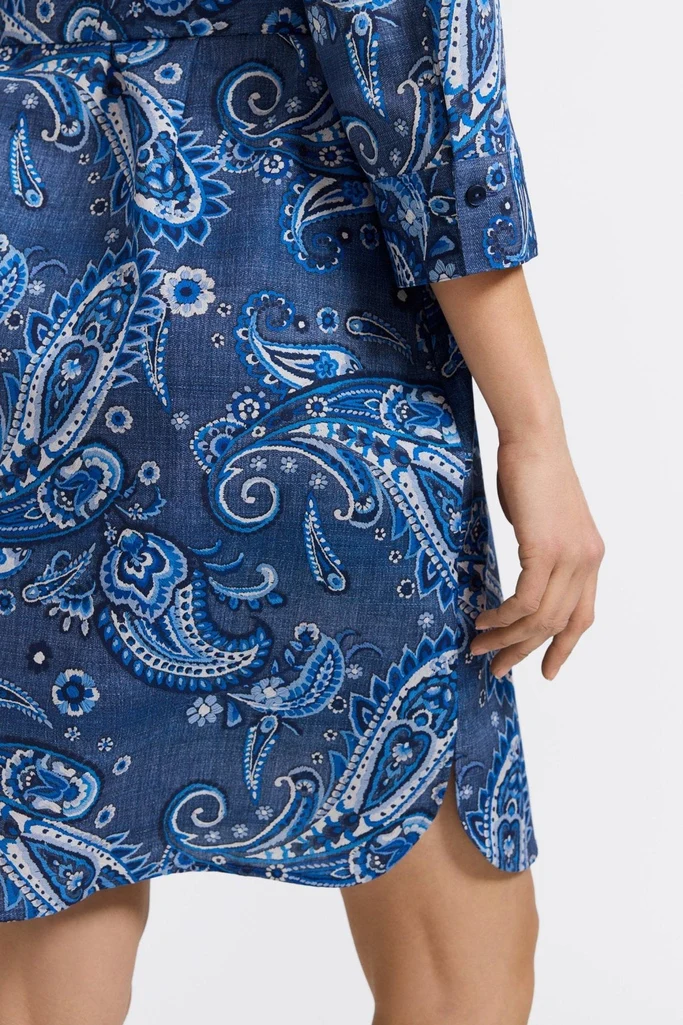 Rocca Denim Paisley 3/4 Sleeve Dress - Image 4