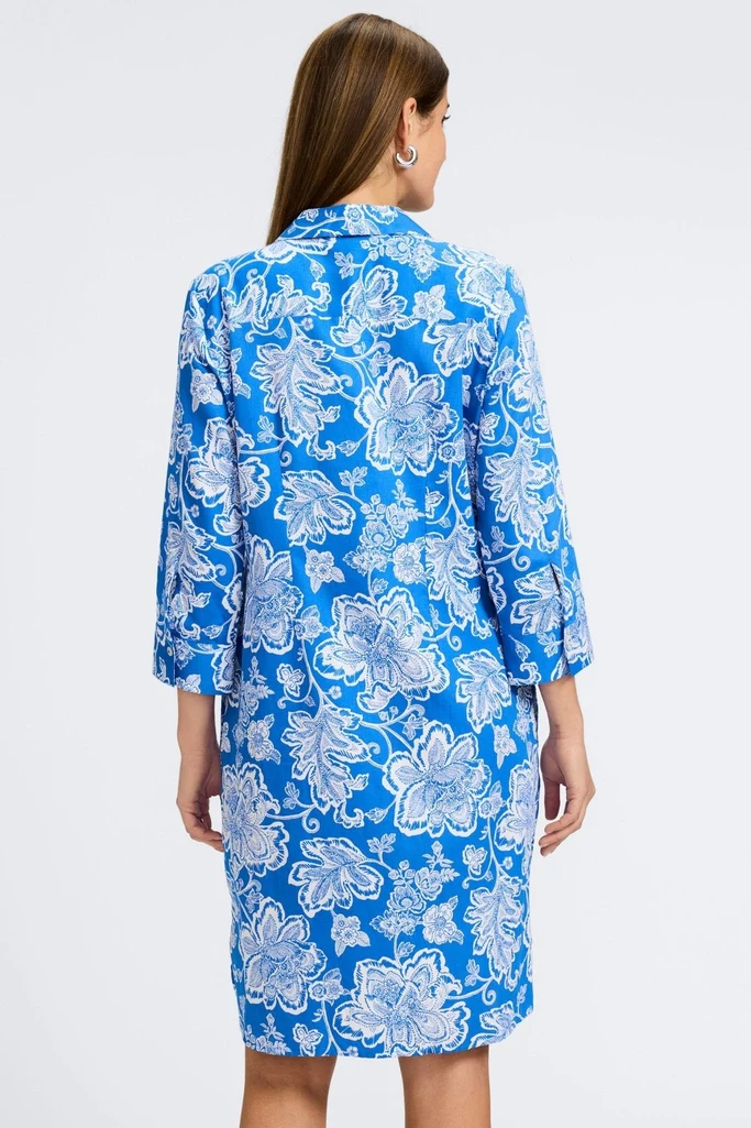 Rocca Woodblock Floral 3/4 Sleeve Dress - Image 11