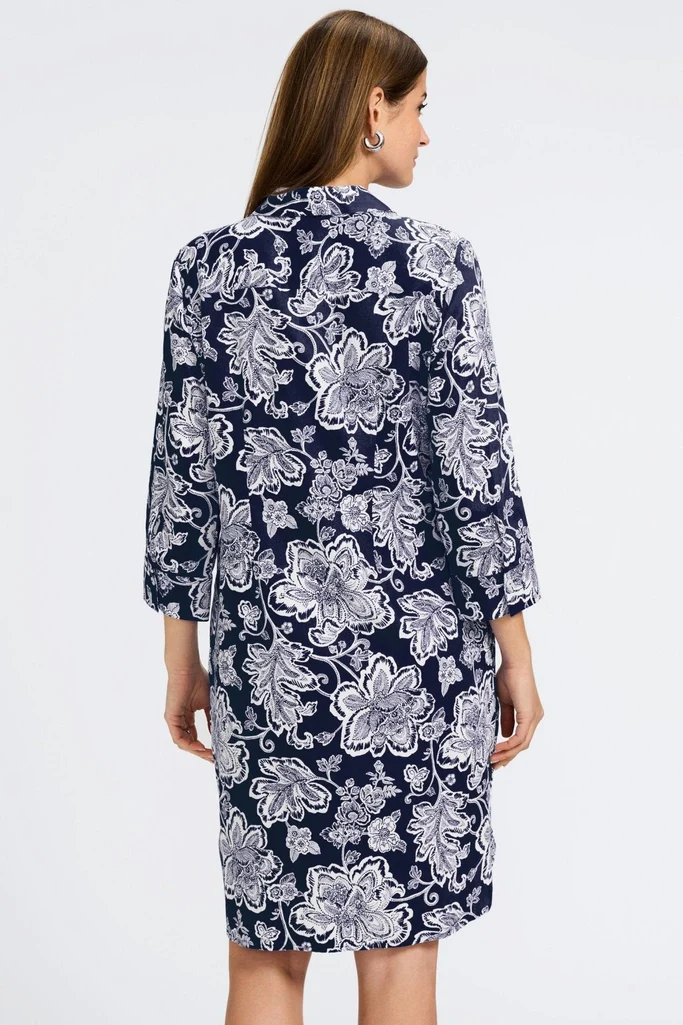 Rocca Woodblock Floral 3/4 Sleeve Dress - Image 6