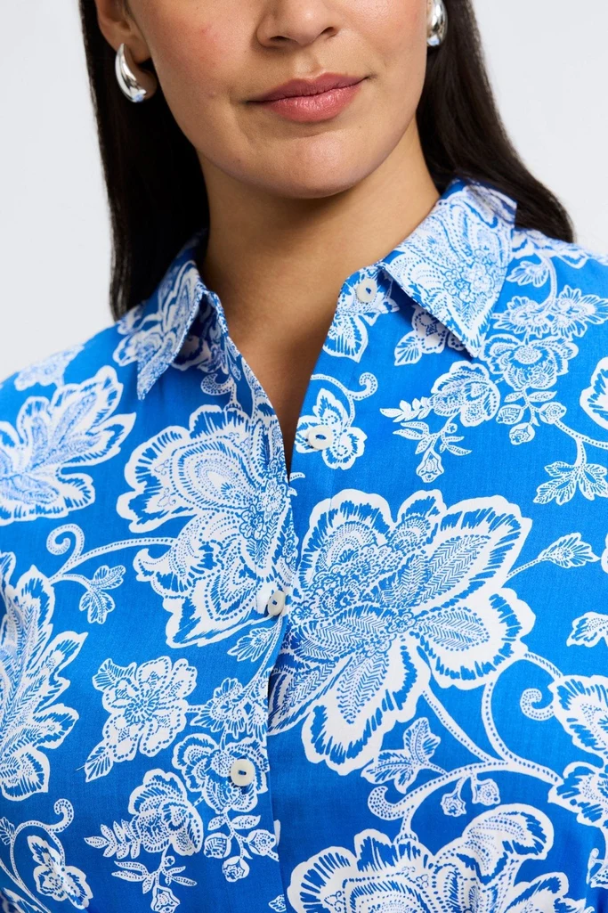 Rocca Plus Woodblock Floral 3/4 Sleeve Dress - Image 8