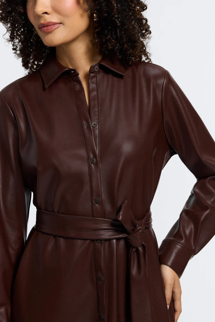Rocca Vegan Leather Long Sleeve Dress - Image 6