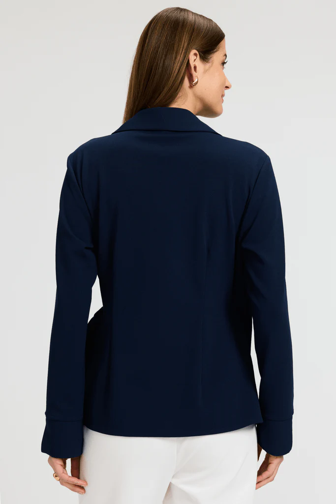 Rosie Knit Crepe Wrap Long Sleeve Shirt - Image 4