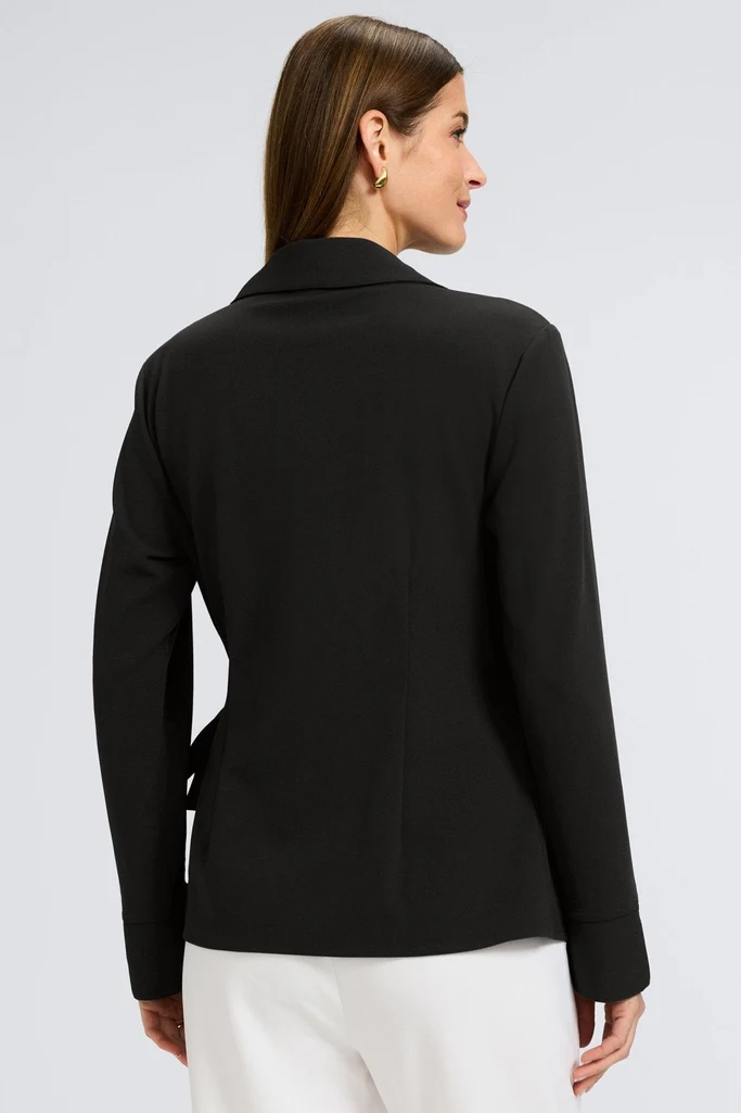 Rosie Knit Crepe Wrap Long Sleeve Shirt - Image 8
