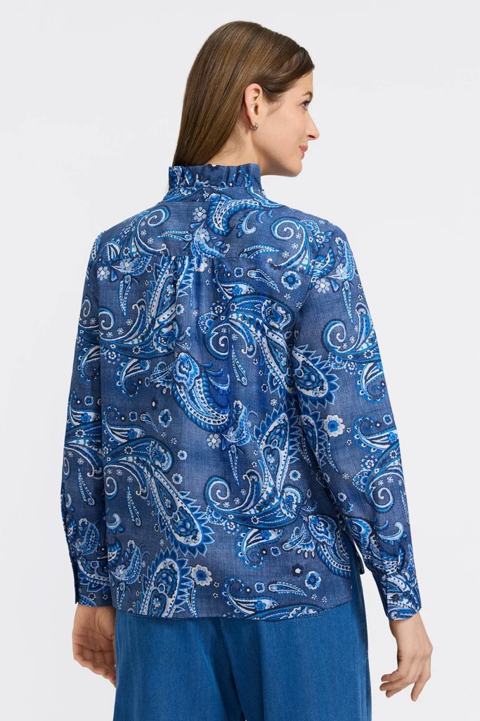 Sadie Denim Paisley Long Sleeve Shirt - Image 6