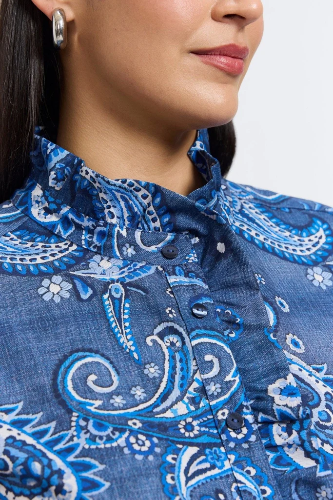 Sadie Plus Denim Paisley Long Sleeve Shirt - Image 2