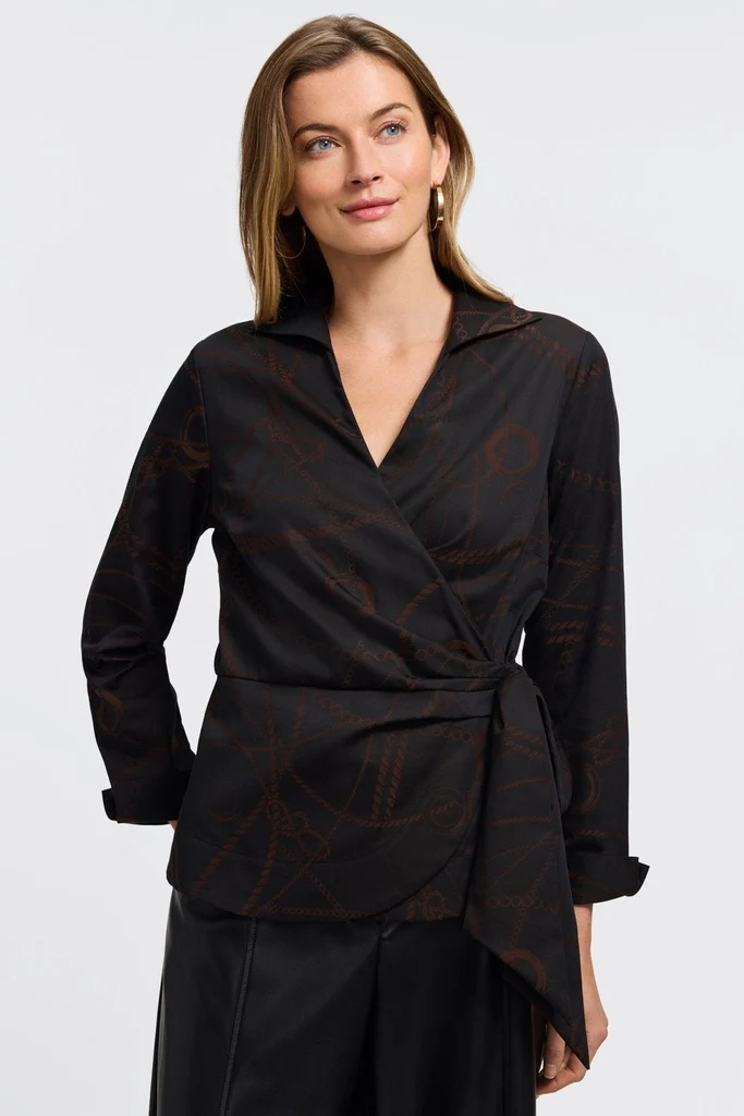 Salina Chain Stripe Jacquard Long Sleeve Shirt