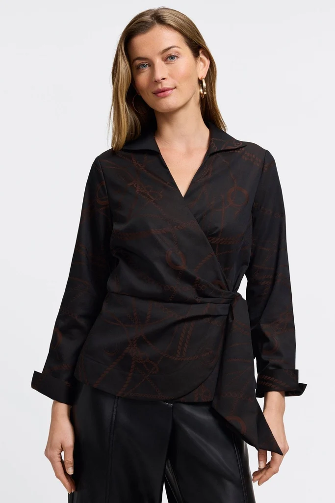 Salina Chain Stripe Jacquard Long Sleeve Shirt - Image 6