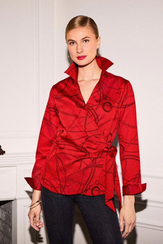 Salina Chain Stripe Jacquard Long Sleeve Shirt - Image 8