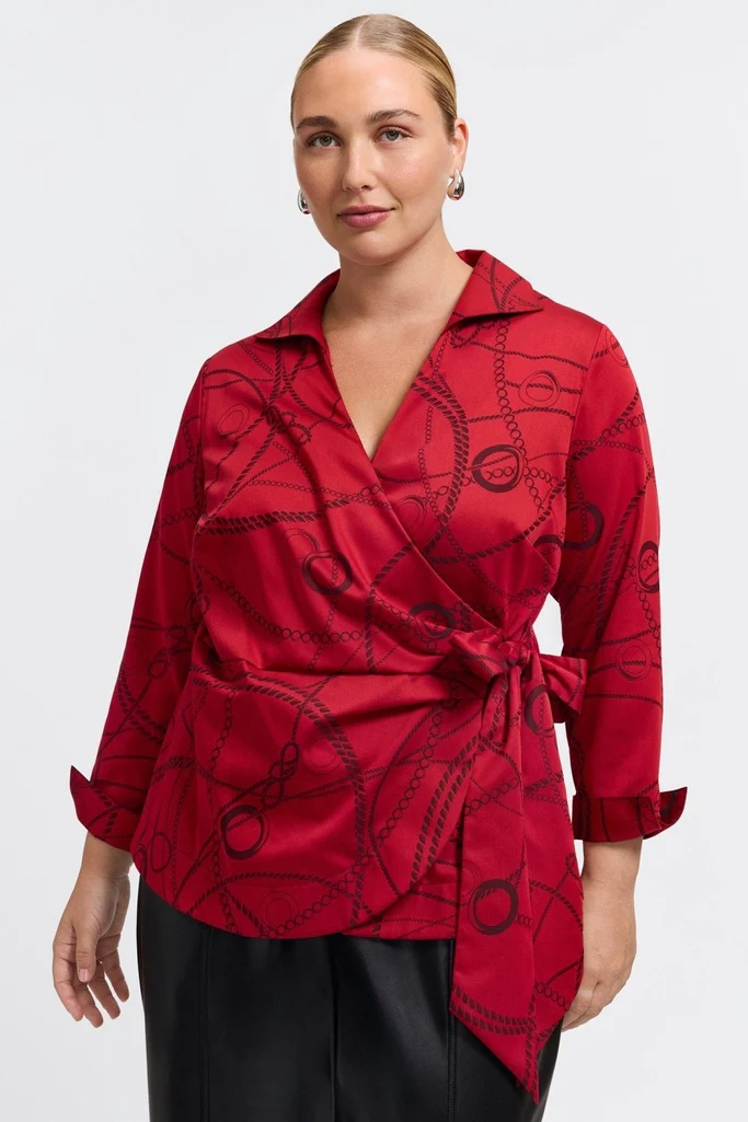 Salina Plus Chain Stripe Jacquard Long Sleeve Shirt - Image 4