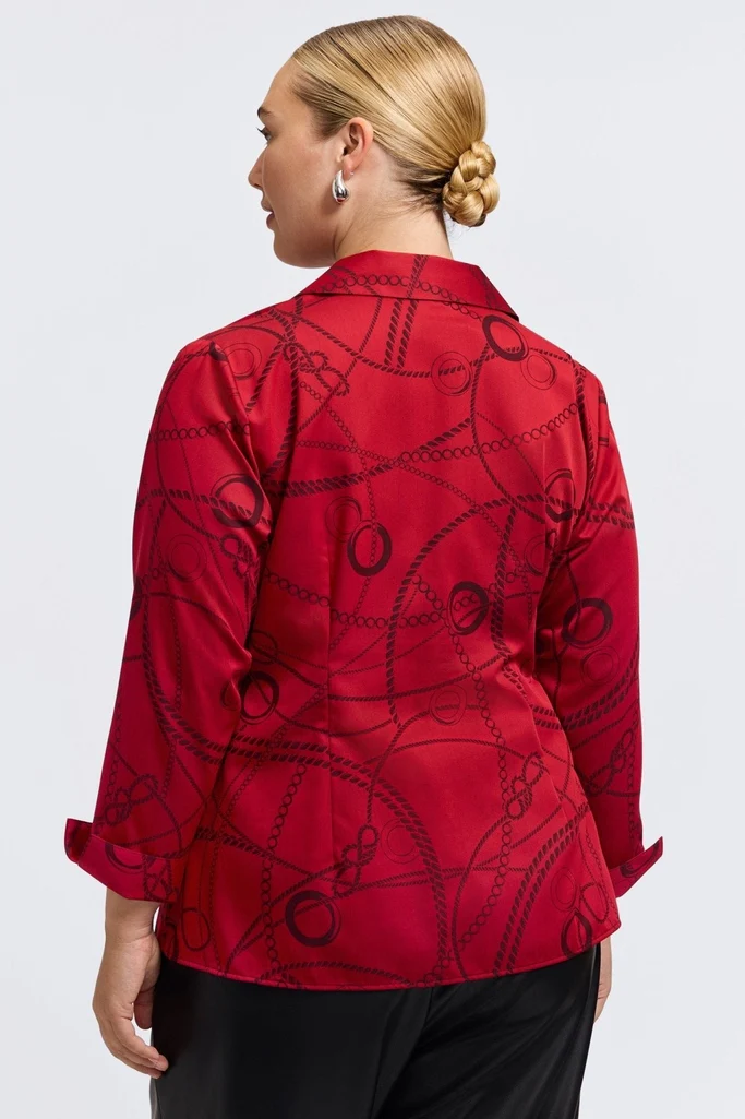 Salina Plus Chain Stripe Jacquard Long Sleeve Shirt - Image 7