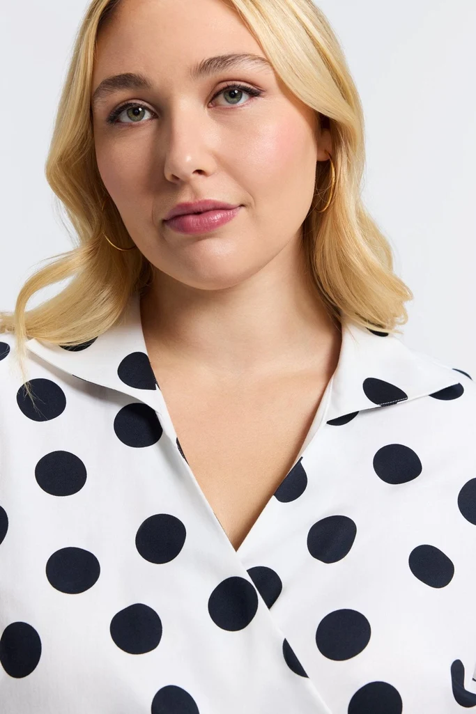 Salina Plus Polka Dot 3/4 Sleeve Shirt - Image 6