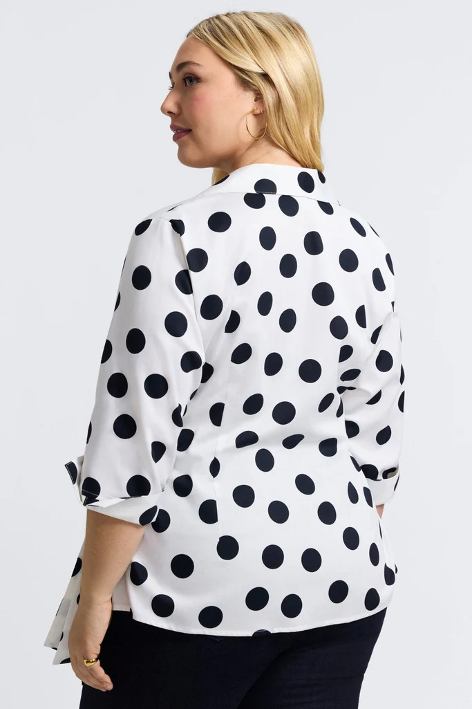 Salina Plus Polka Dot 3/4 Sleeve Shirt - Image 8