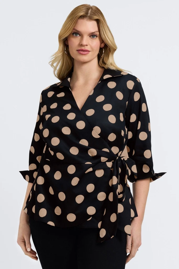 Salina Plus Polka Dot 3/4 Sleeve Shirt - Image 9