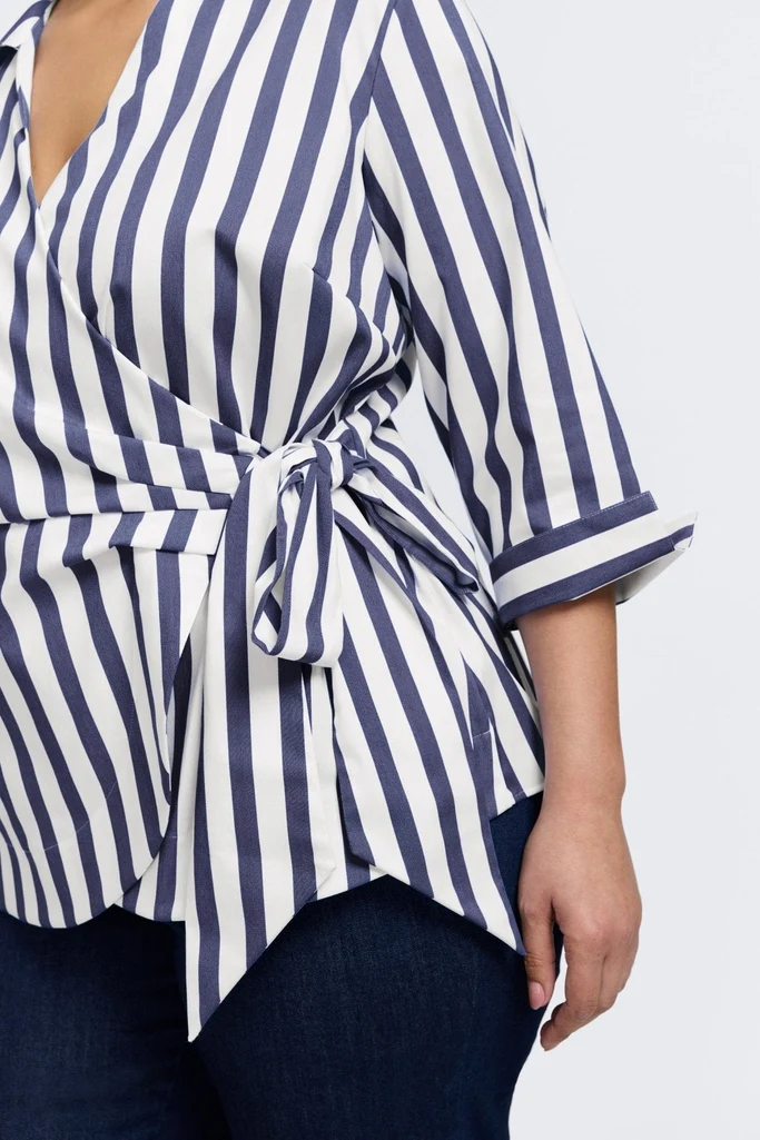 Salina Plus Springtime Stripe 3/4 Sleeve Shirt - Image 10