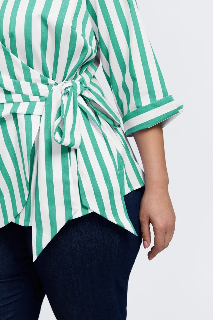 Salina Plus Springtime Stripe 3/4 Sleeve Shirt - Image 6