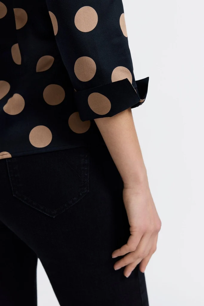 Salina Polka Dot 3/4 Sleeve Shirt - Image 3