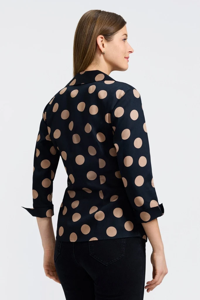 Salina Polka Dot 3/4 Sleeve Shirt - Image 4