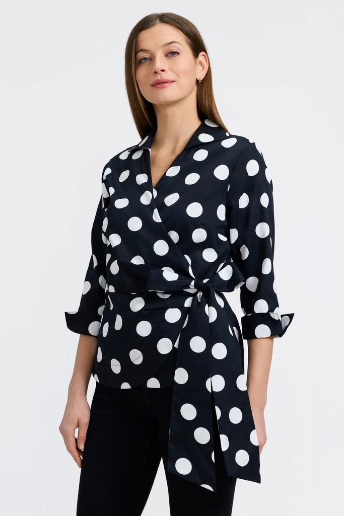 Salina Polka Dot 3/4 Sleeve Shirt - Image 5