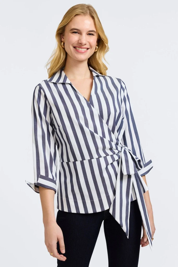 Salina Springtime Stripe 3/4 Sleeve Shirt - Image 7
