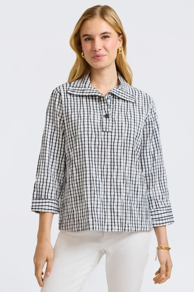 Sammy Crinkle 3/4 Sleeve Popover Shirt Jacket - Image 15
