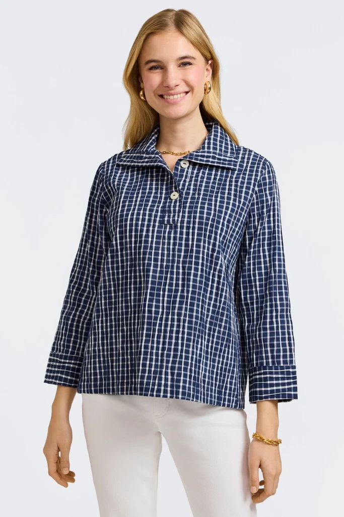 Sammy Crinkle 3/4 Sleeve Popover Shirt Jacket - Image 17