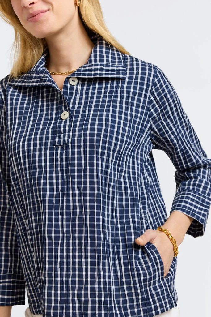 Sammy Crinkle 3/4 Sleeve Popover Shirt Jacket - Image 21