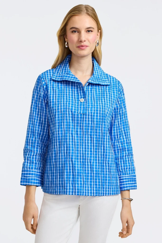 Sammy Crinkle 3/4 Sleeve Popover Shirt Jacket - Image 7