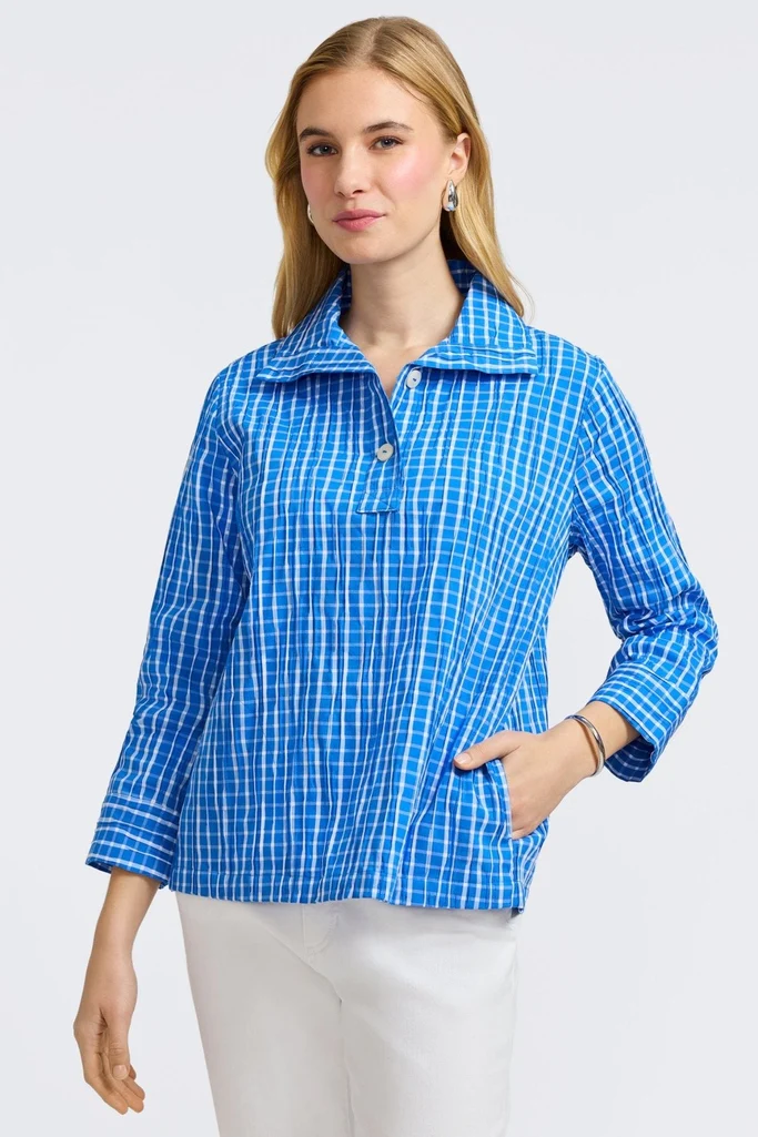 Sammy Crinkle 3/4 Sleeve Popover Shirt Jacket - Image 8