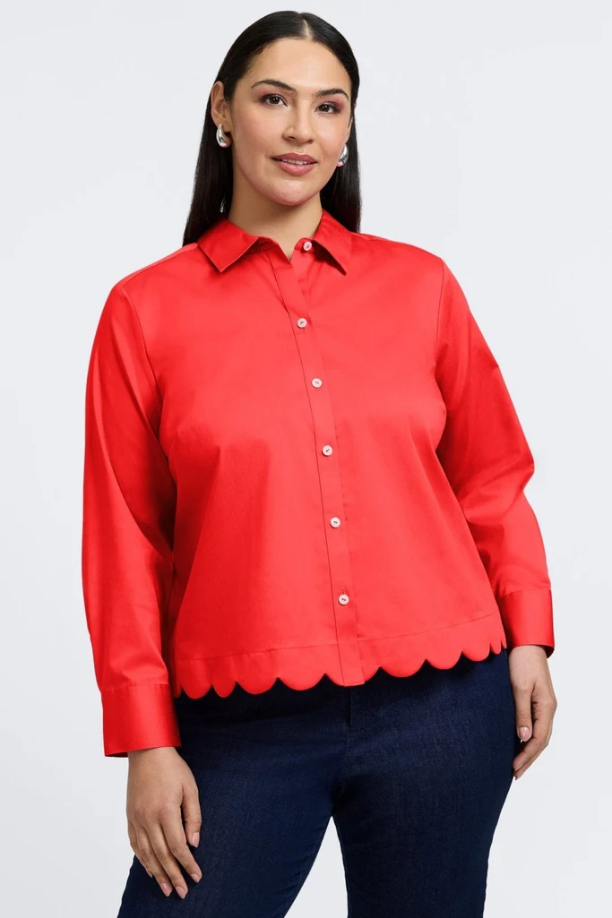 Scarlett Plus Stretch Matte Sateen Long Sleeve Shirt - Image 12