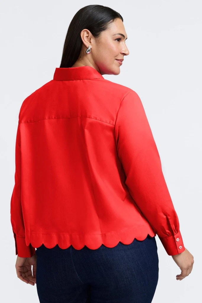 Scarlett Plus Stretch Matte Sateen Long Sleeve Shirt - Image 15