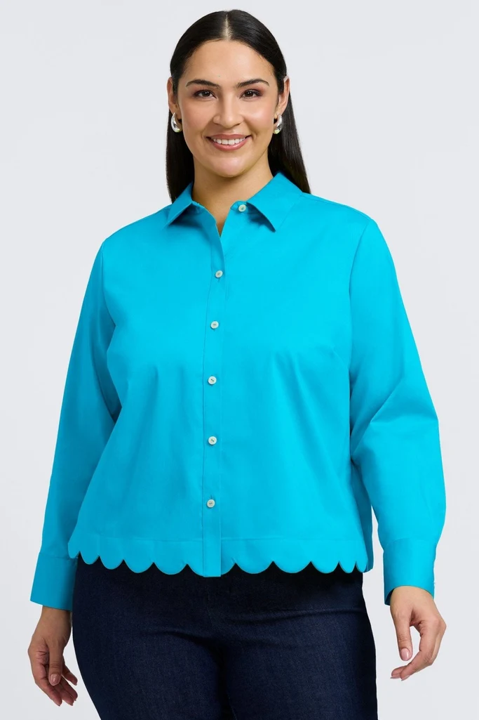 Scarlett Plus Stretch Matte Sateen Long Sleeve Shirt - Image 16