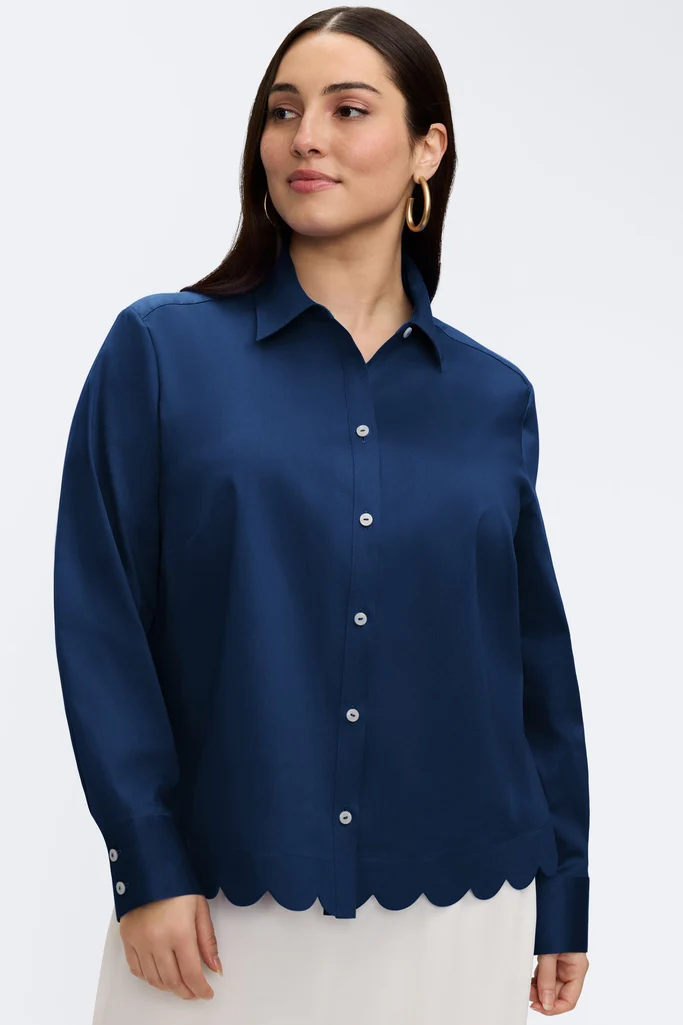Scarlett Plus Stretch Matte Sateen Long Sleeve Shirt - Image 20