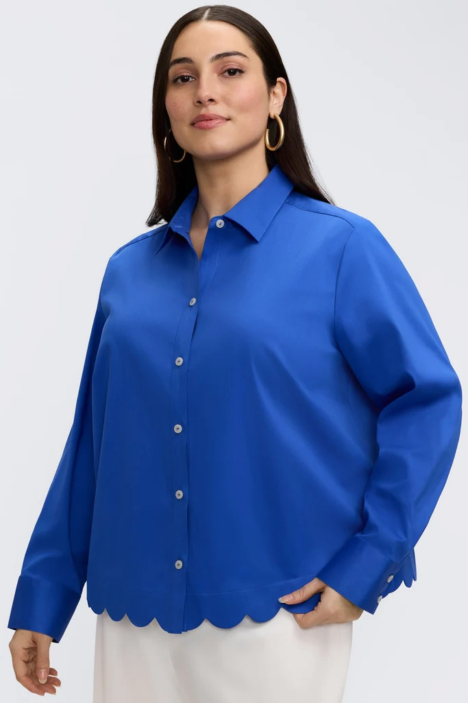 Scarlett Plus Stretch Matte Sateen Long Sleeve Shirt - Image 24