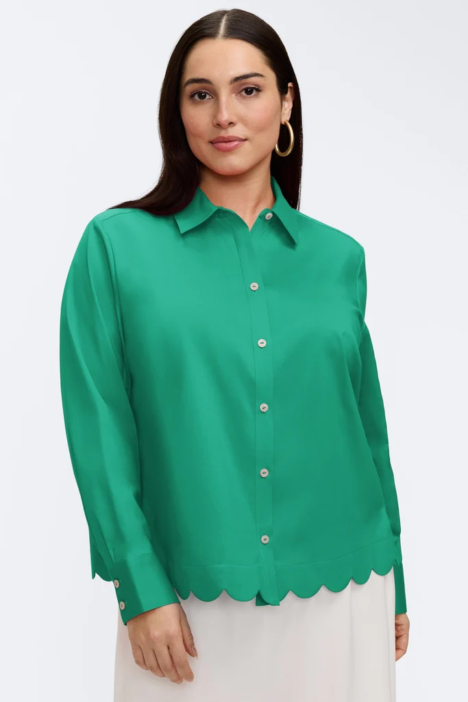 Scarlett Plus Stretch Matte Sateen Long Sleeve Shirt - Image 27