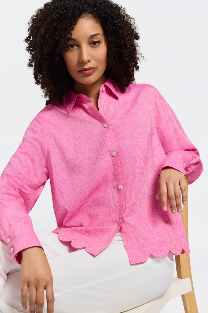 Scarlett Solid Linen Long Sleeve Shirt - Image 11