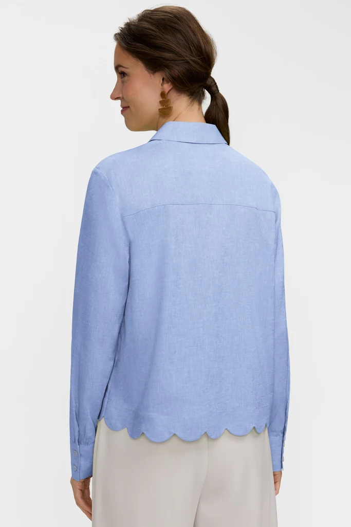 Scarlett Petite Solid Linen Long Sleeve Shirt - Image 4