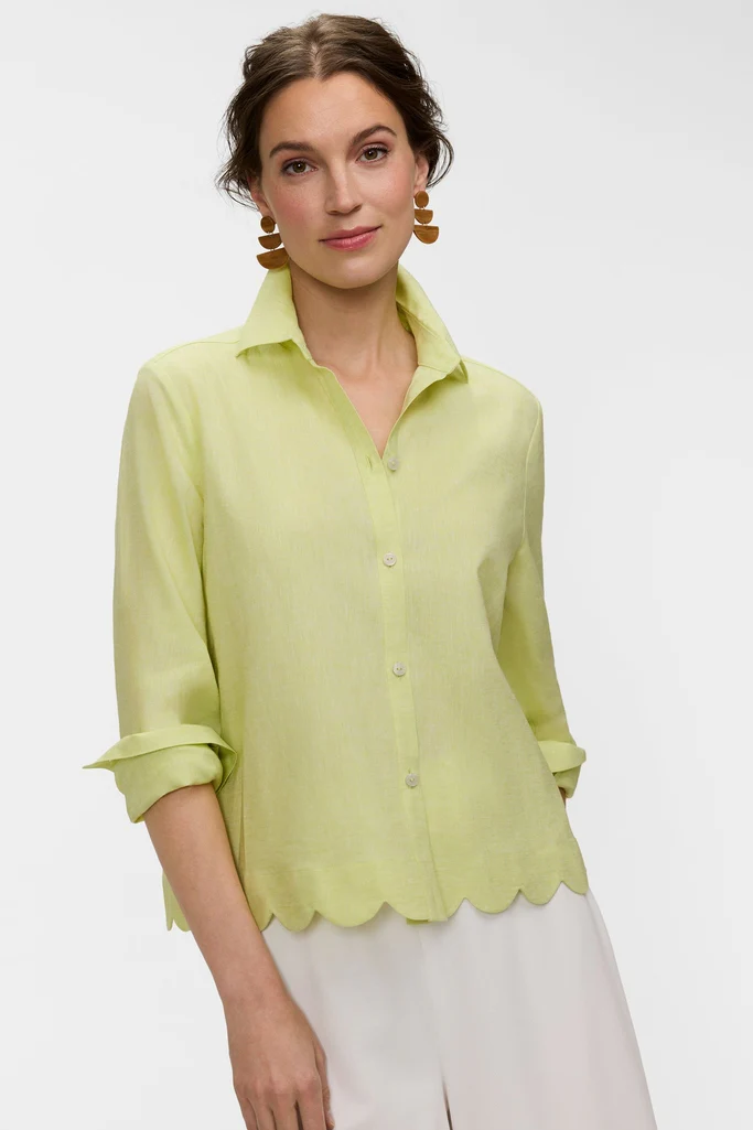 Scarlett Solid Linen Long Sleeve Shirt - Image 5