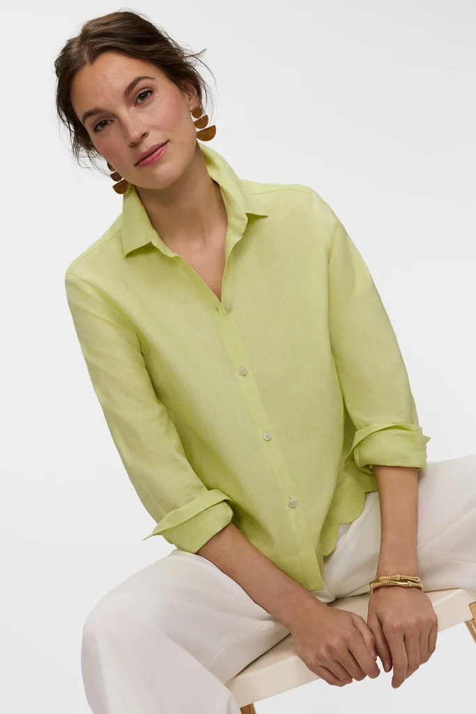 Scarlett Solid Linen Long Sleeve Shirt - Image 7