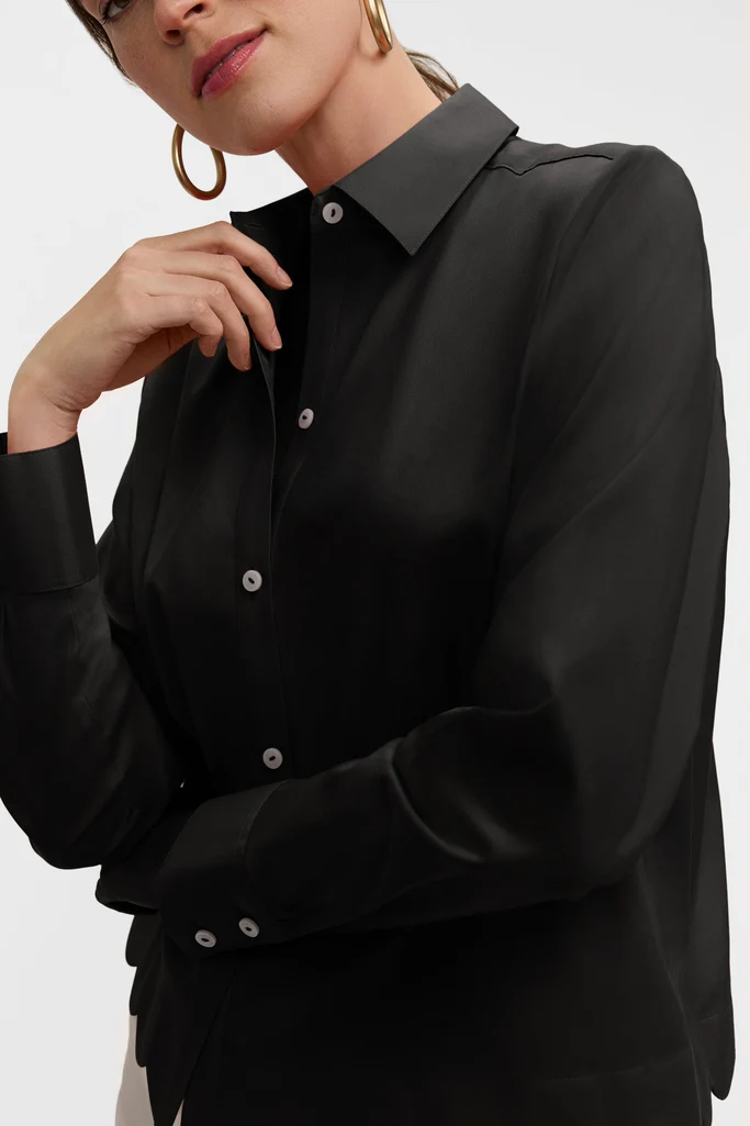Scarlett Stretch Matte Sateen Long Sleeve Shirt - Image 13
