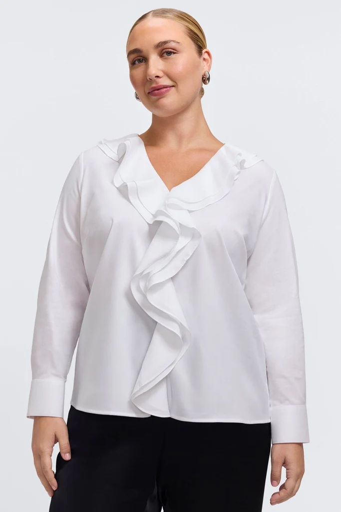 Shantel Plus Ruffle Long Sleeve Popover Shirt - Image 4