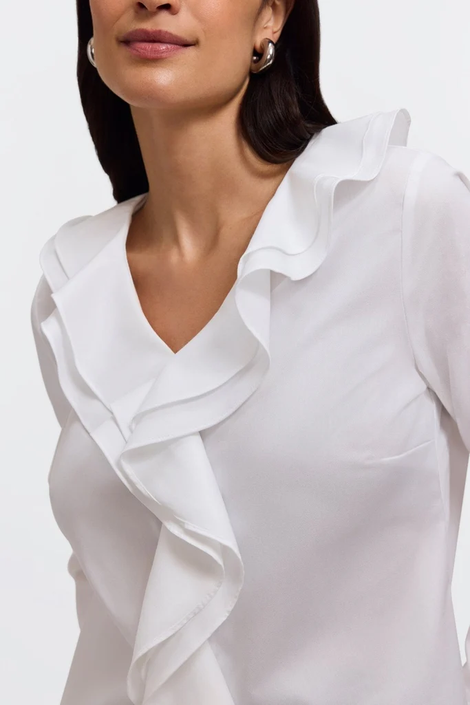 Shantel Ruffle Long Sleeve Popover Shirt - Image 3