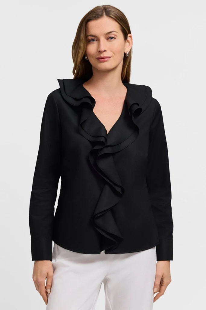 Shantel Ruffle Long Sleeve Popover Shirt - Image 6