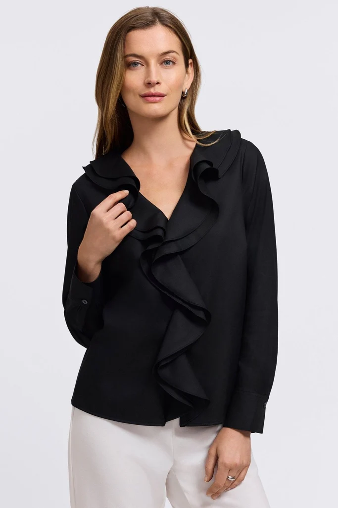 Shantel Ruffle Long Sleeve Popover Shirt - Image 7
