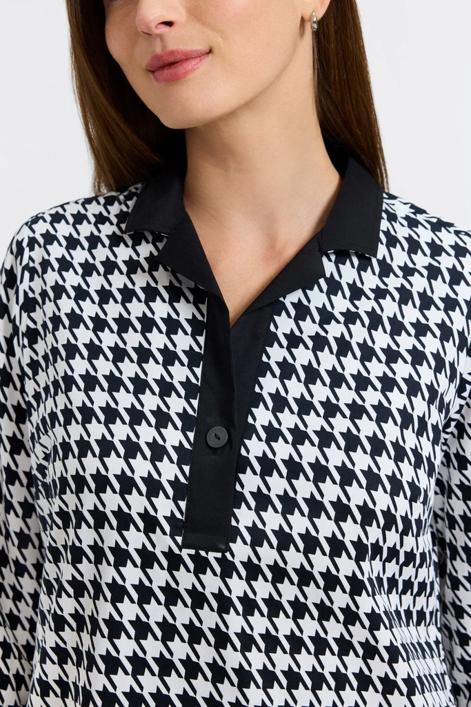Sloane Classic Houndstooth 3/4 Sleeve Dress - Image 4