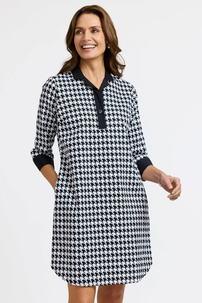 Sloane Classic Houndstooth 3/4 Sleeve Dress - Image 7