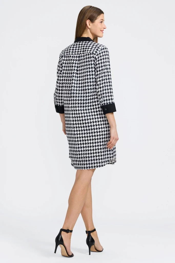 Sloane Classic Houndstooth 3/4 Sleeve Dress - Image 8