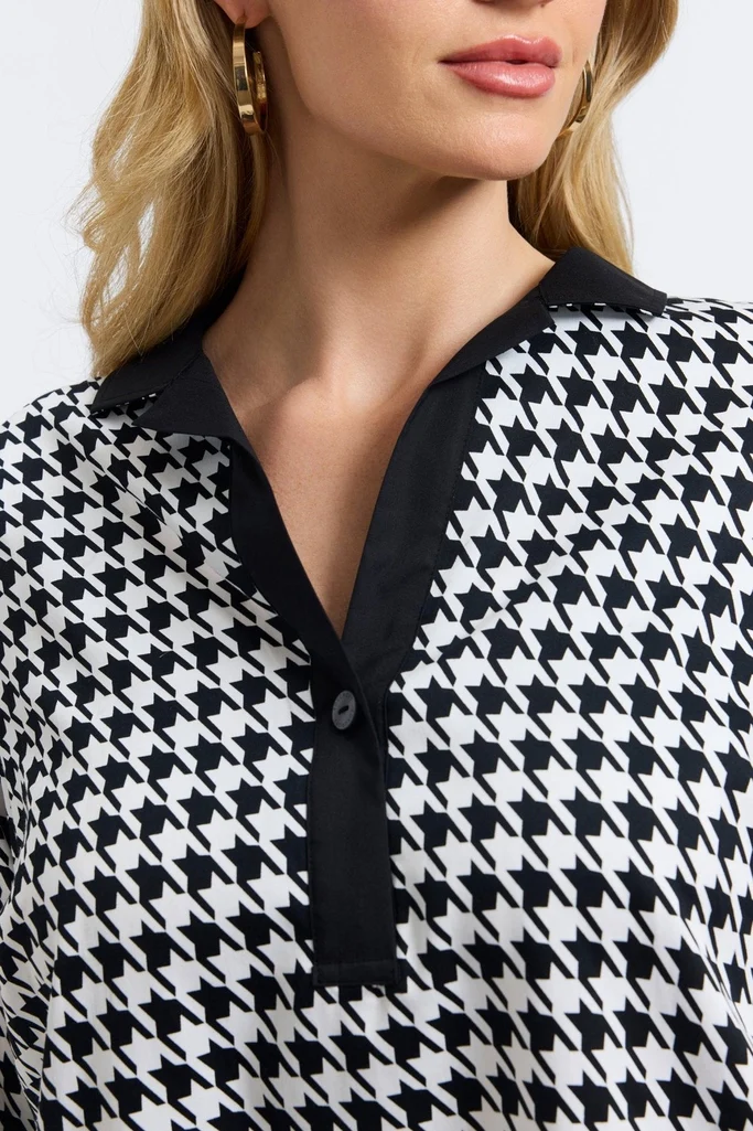 Sloane Plus Classic Houndstooth 3/4 Sleeve Dress - Image 4
