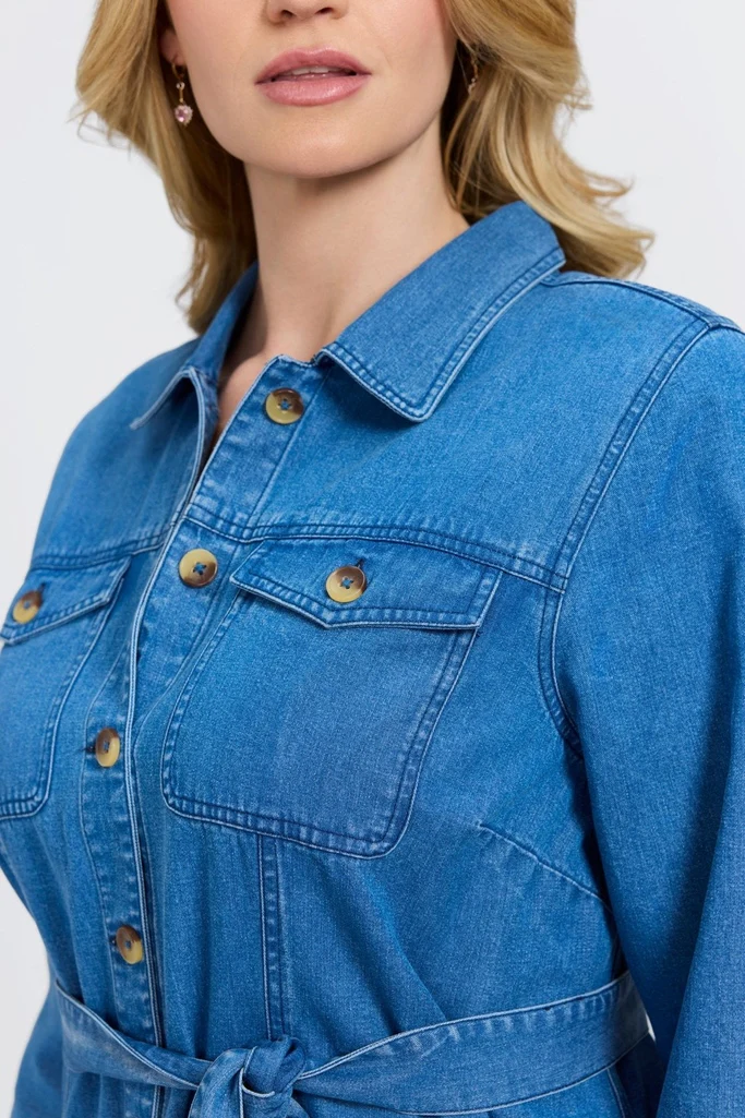 Stella Plus Tencel® Denim Long Sleeve Belted Jacket - Image 3