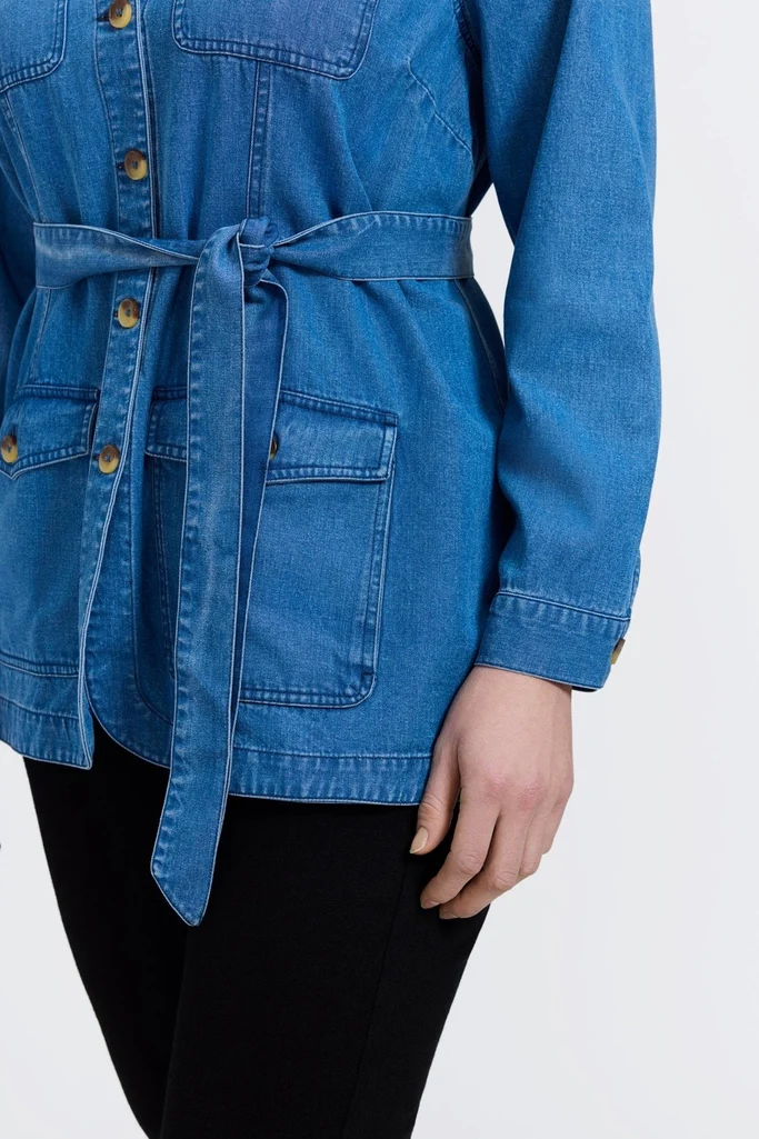 Stella Plus Tencel® Denim Long Sleeve Belted Jacket - Image 4